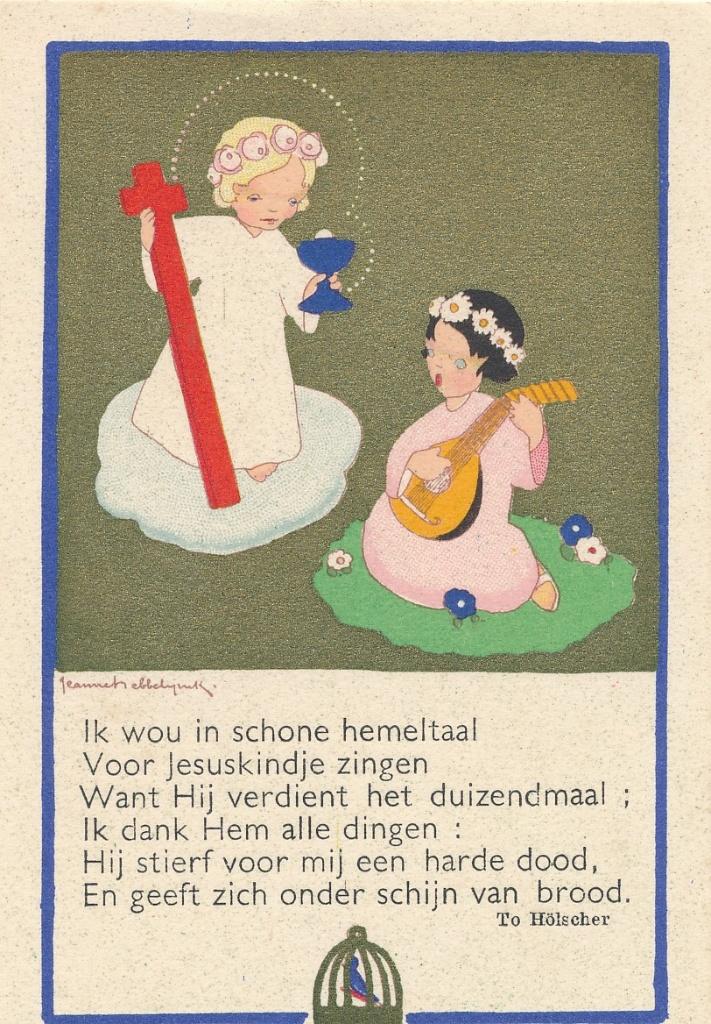 4  devotieprentjes van van Rossum met gedicht To Hölscher, Ophalen of Verzenden, Zo goed als nieuw, Kaart of Prent, Christendom | Katholiek