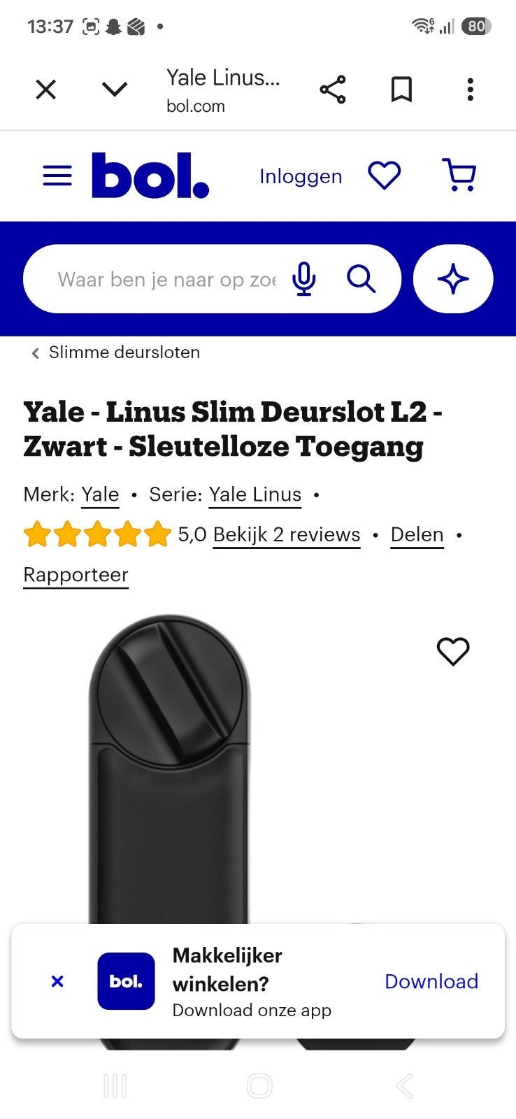 yale slimme deurslot zonder sleutel, Ophalen of Verzenden, Nieuw, Slot