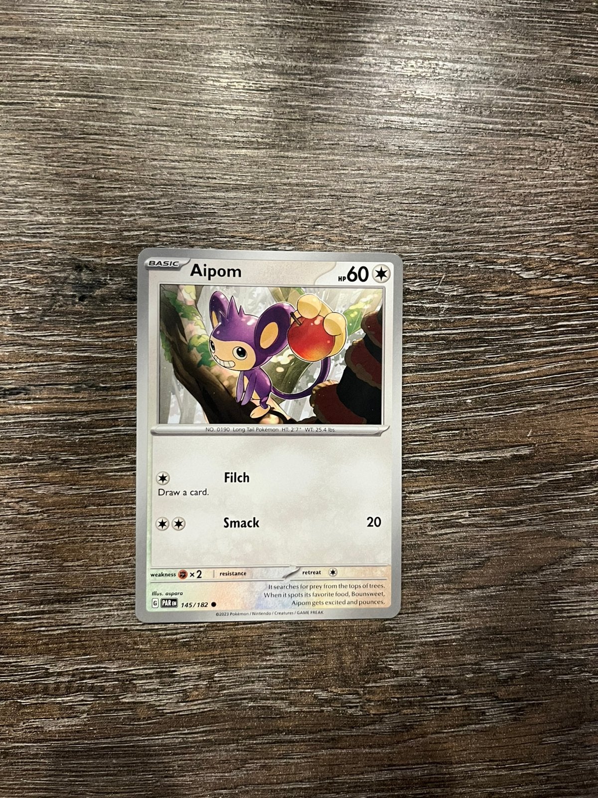 Aipom PAR 145/182, Hobby en Vrije tijd, Verzamelkaartspellen | Pokémon, Ophalen of Verzenden, Zo goed als nieuw