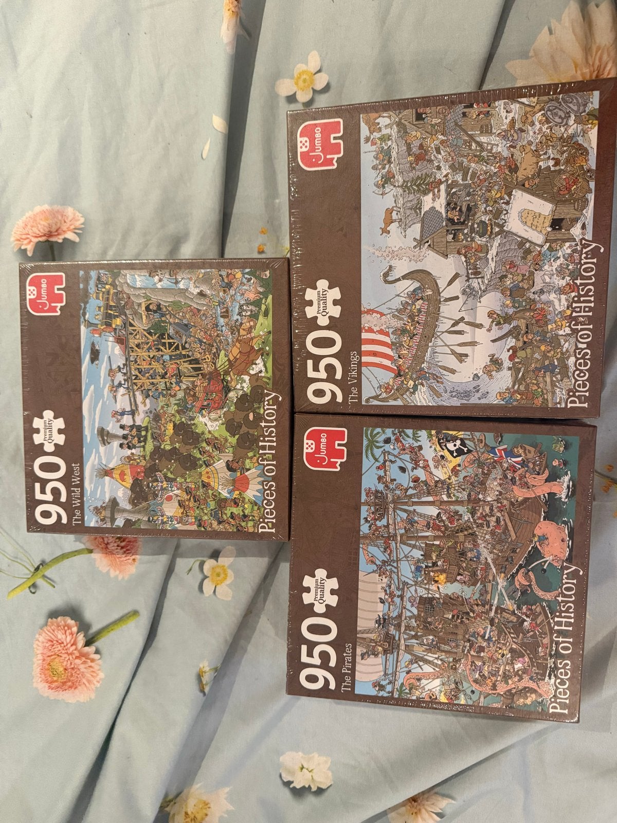 Jumbo Pieces of History Puzzels - 3x 950 Stukjes, Ophalen of Verzenden, 500 t/m 1500 stukjes, Nieuw, Legpuzzel