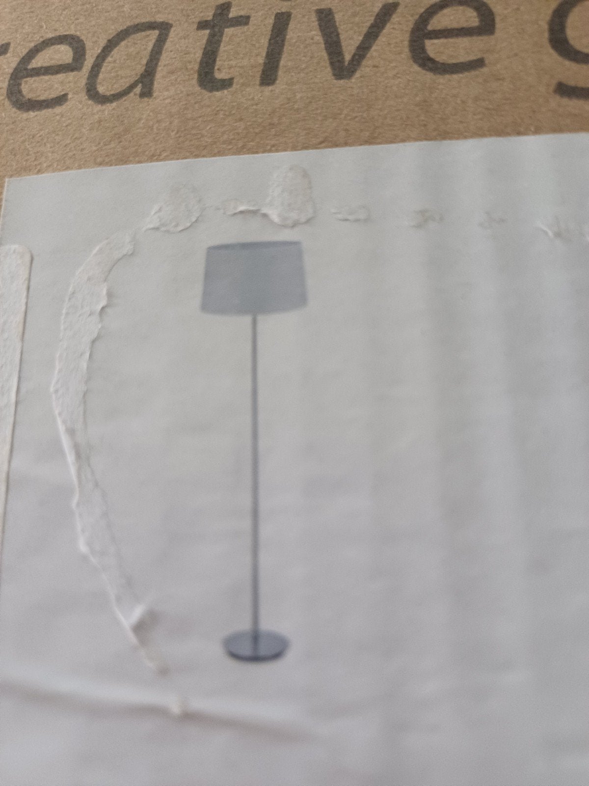 Relaxdays Vloerlamp met stoffen kap - Nieuw in doos, Metaal, Nieuw, Modern, 150 tot 200 cm