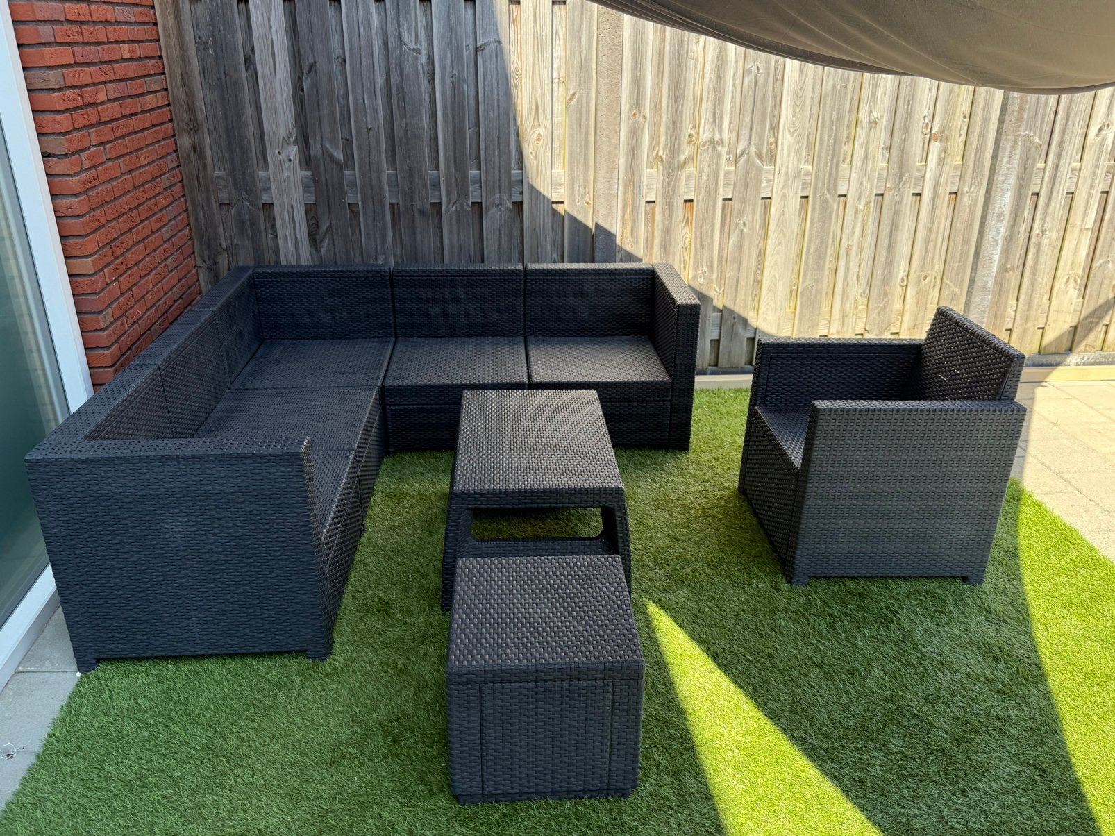 Tuinset antraciet, Tuin en Terras, Tuinsets en Loungesets, Ophalen, Zo goed als nieuw
