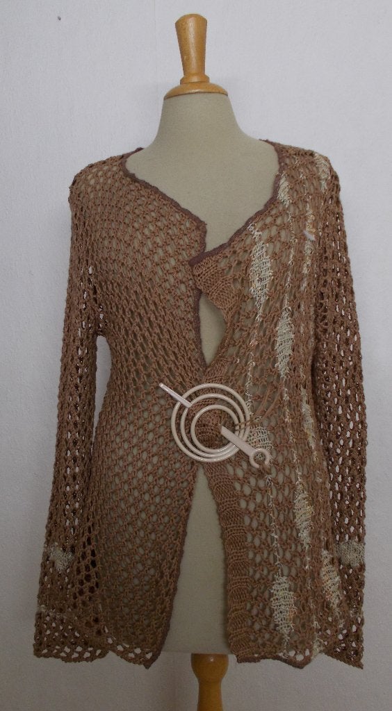 Apart crochet/knitwear/fijn gehaakt vest! L, Bruin, Verzenden, Maat 42/44 (L), Zo goed als nieuw