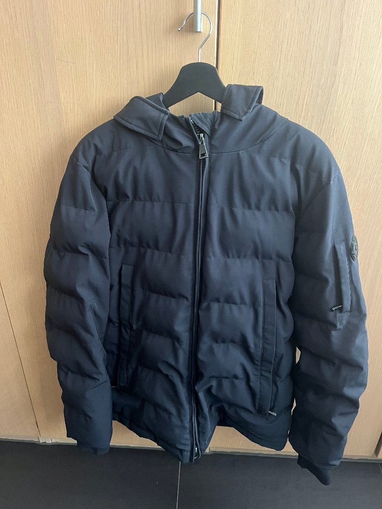 Airforce winterjas met capuchon - donker blauw, Zo goed als nieuw, Airforce, Verzenden, Maat 48/50 (M)