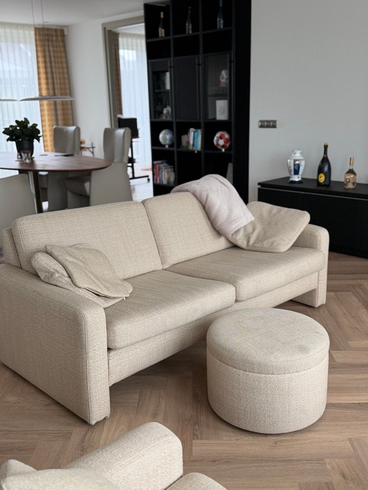 2x COR Design Bankstel 180x90 met 2 Poefen, Ophalen, Gebruikt, Stof