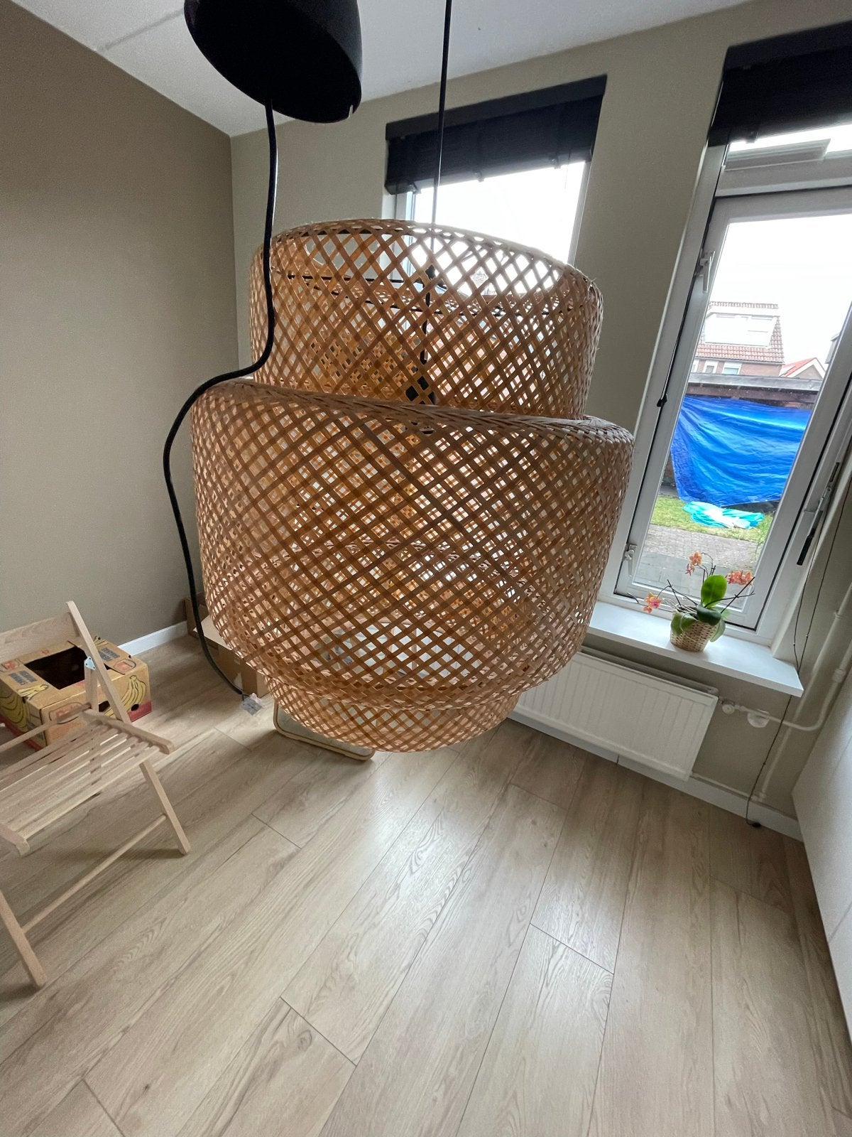 IKEA Hanglamp met E27 fitting, Huis en Inrichting, Ophalen, Zo goed als nieuw, Natuurlijk materiaal, E27 (groot)