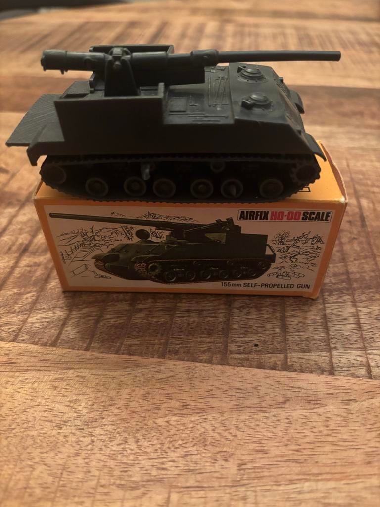 Airfix HO-OO 155mm Zelfrijdend Kanon - Vintage Model, Ophalen, Gebruikt, Airfix, Tank