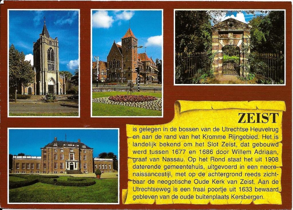 Ansichtkaart	Zeist	4-luik	Geschiedenis, Verzenden, 1980 tot heden, Gelopen, Utrecht
