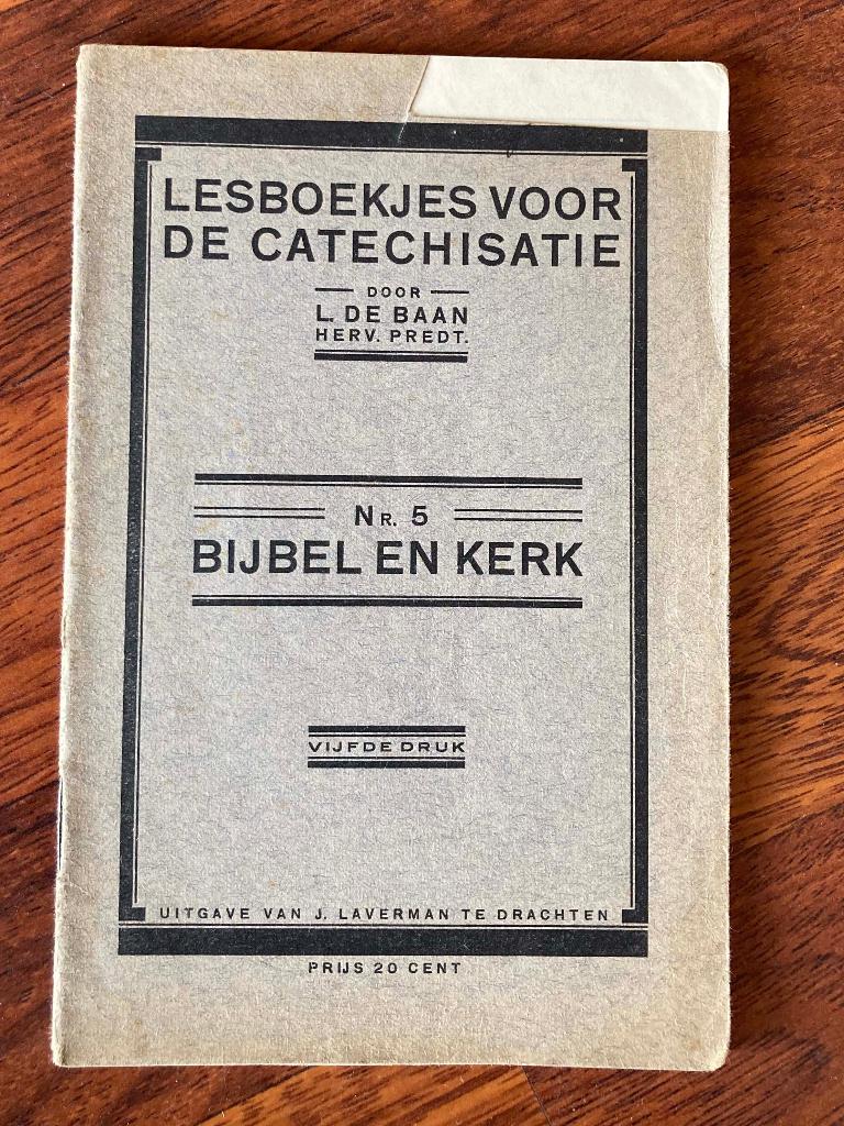 Lesboekje voor de catechisatie door L. de Baan, Antiek en Kunst, Ophalen of Verzenden, L. de Baan