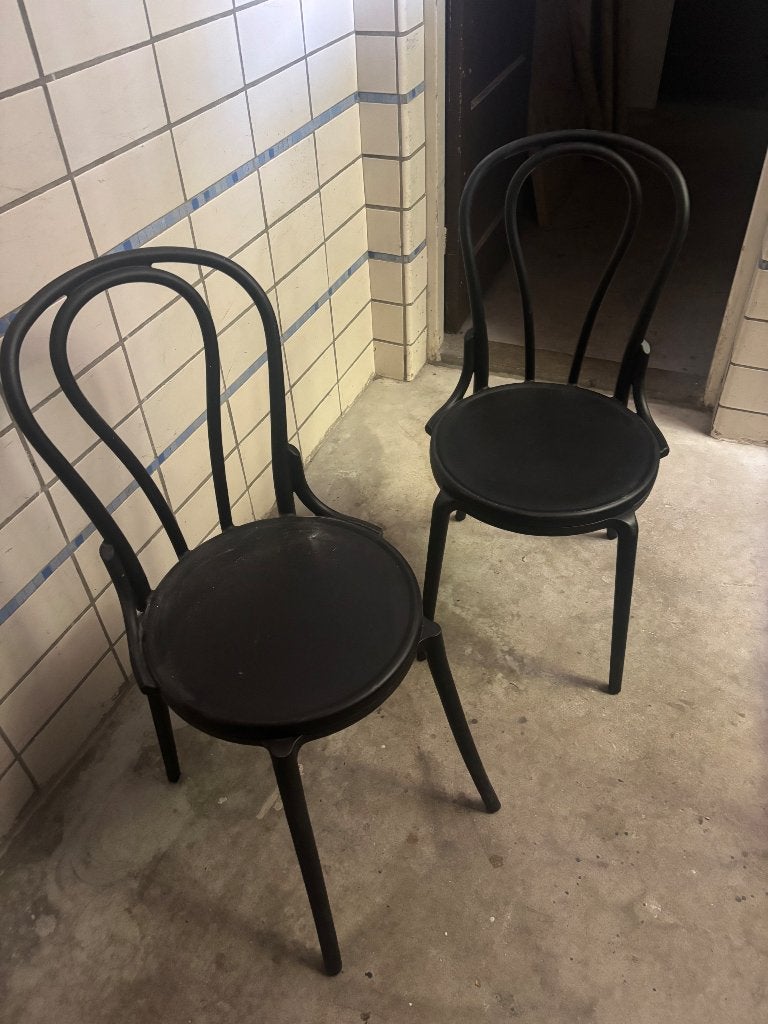 Zwarte bistro stoelen, Ophalen, Kunststof, Twee, Zwart