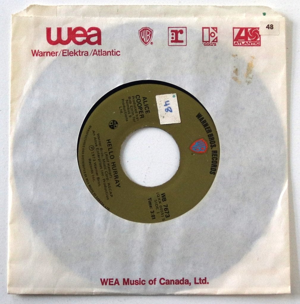 Alice Cooper - Hello Hurray - 7in single – 1973, Cd's en Dvd's, Vinyl Singles, Gebruikt, Rock en Metal, 7 inch, Ophalen