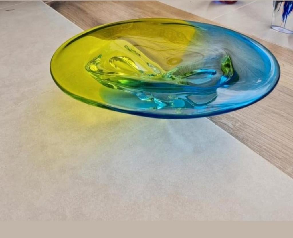 Vintage 1960 kristallen schaal van Josef Hospodka, Antiek en Kunst, Antiek | Glas en Kristal, Ophalen of Verzenden