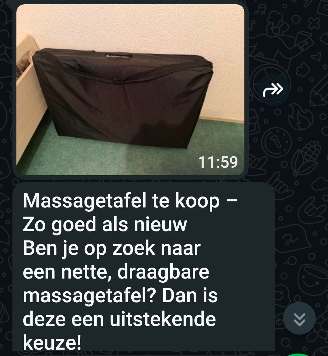 Massage tafel, Ophalen