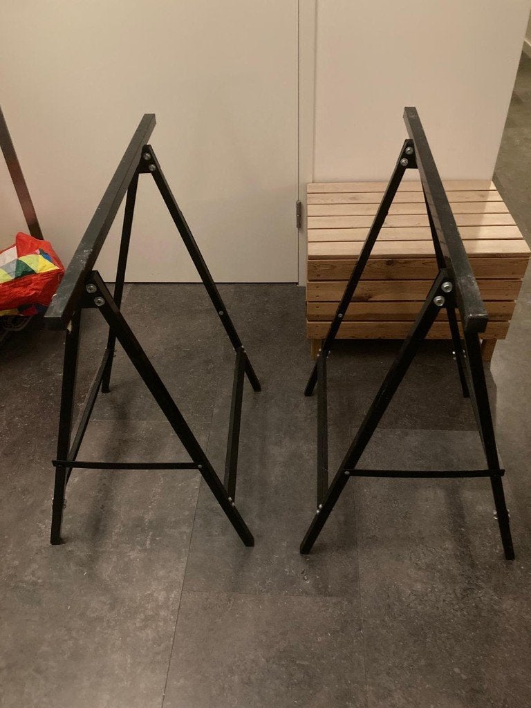Schragen, inklapbaar, Ophalen, Gebruikt, 70 tot 120 cm, Inklapbaar