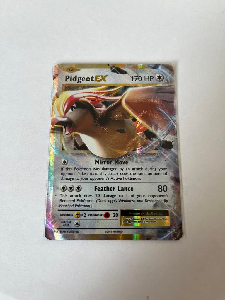 Pokémon Pidgeot EX kaart, Ophalen of Verzenden, Zo goed als nieuw, Losse kaart, Foil