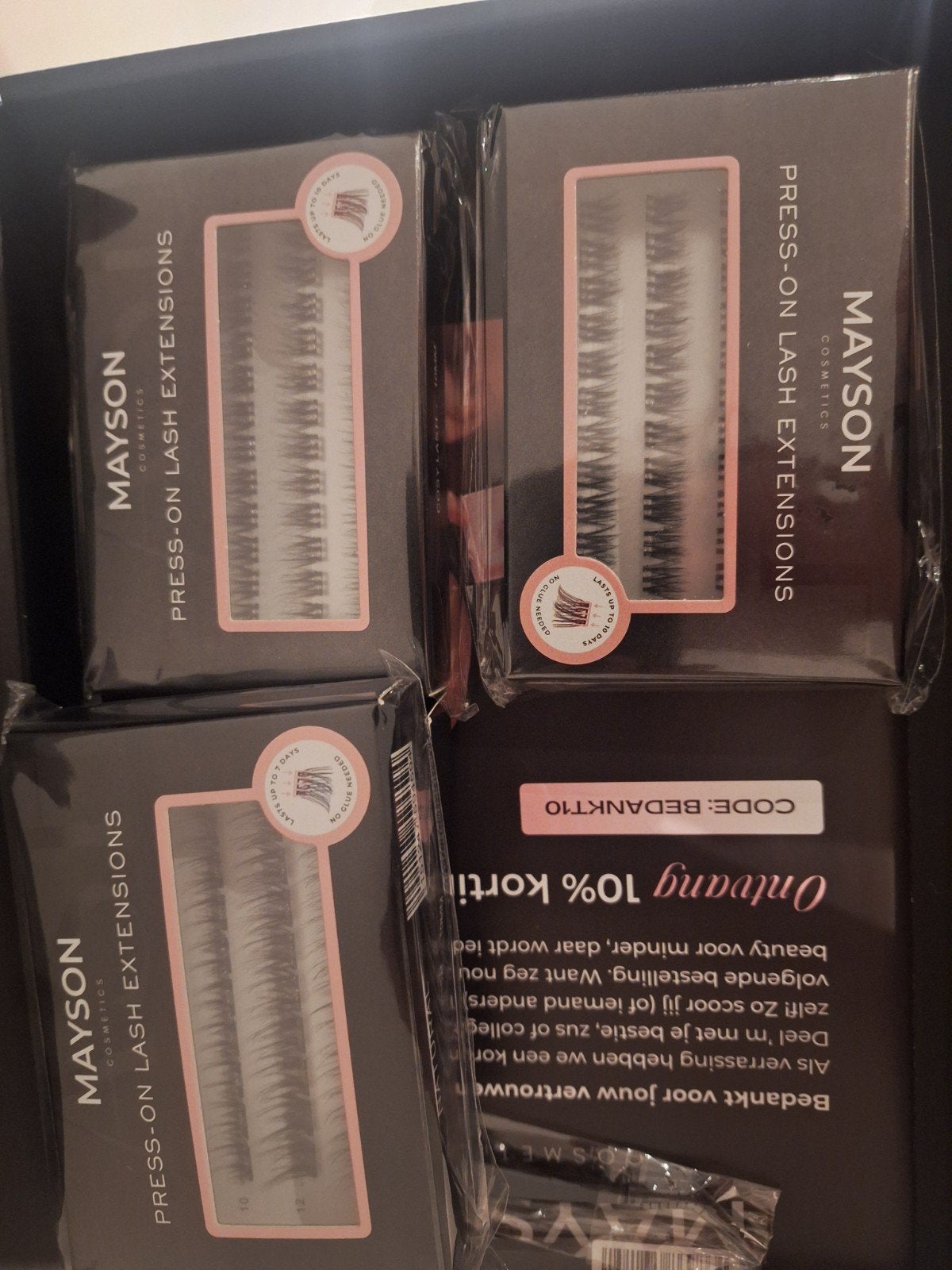 mayson press on wimpers 10mm, Ophalen, Ogen, Zwart, Nieuw