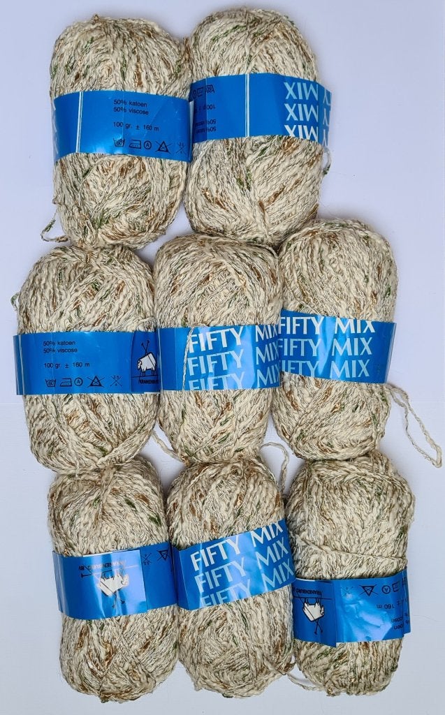 10 bolletjes gemêleerd o.a. groen, crème en goudkleurig, Ophalen, Nieuw, Breien of Haken, Wol of Garen