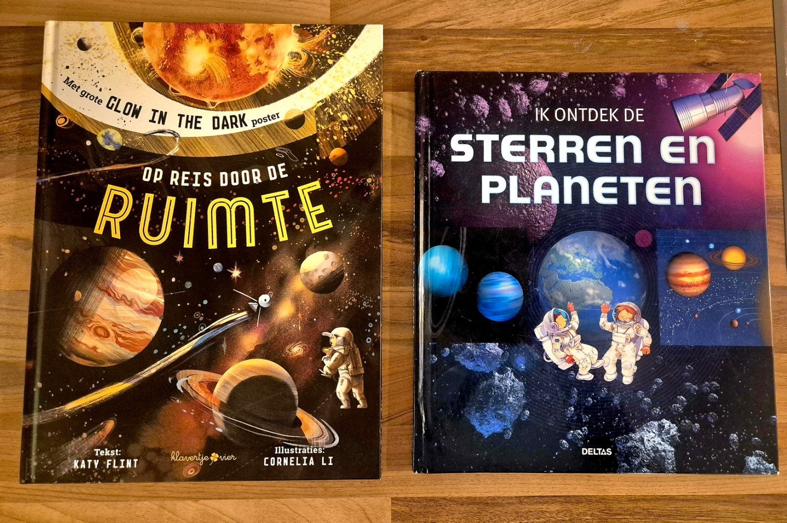 2x Ruimteboek: Op Reis door de Ruimte & Sterren en Planeten, Ophalen of Verzenden, Zo goed als nieuw, Katy Flint, Deltas, Non-fictie