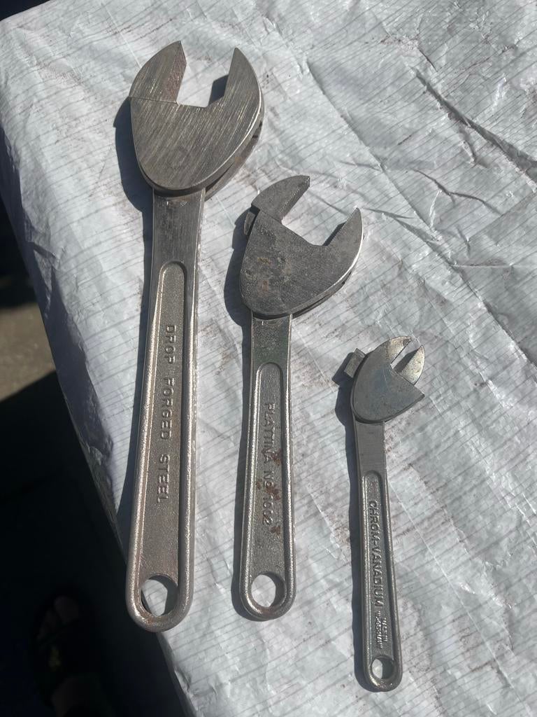 Set van 3 verstelbare moersleutels, Auto diversen, Autogereedschap, Ophalen of Verzenden, Zo goed als nieuw