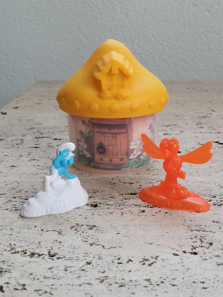 Smurfen Smurfs huisje libelle Happy Meal McDonald's 2017, Ophalen of Verzenden, Gebruikt, Klungelsmurf, Huisje of Attribuut