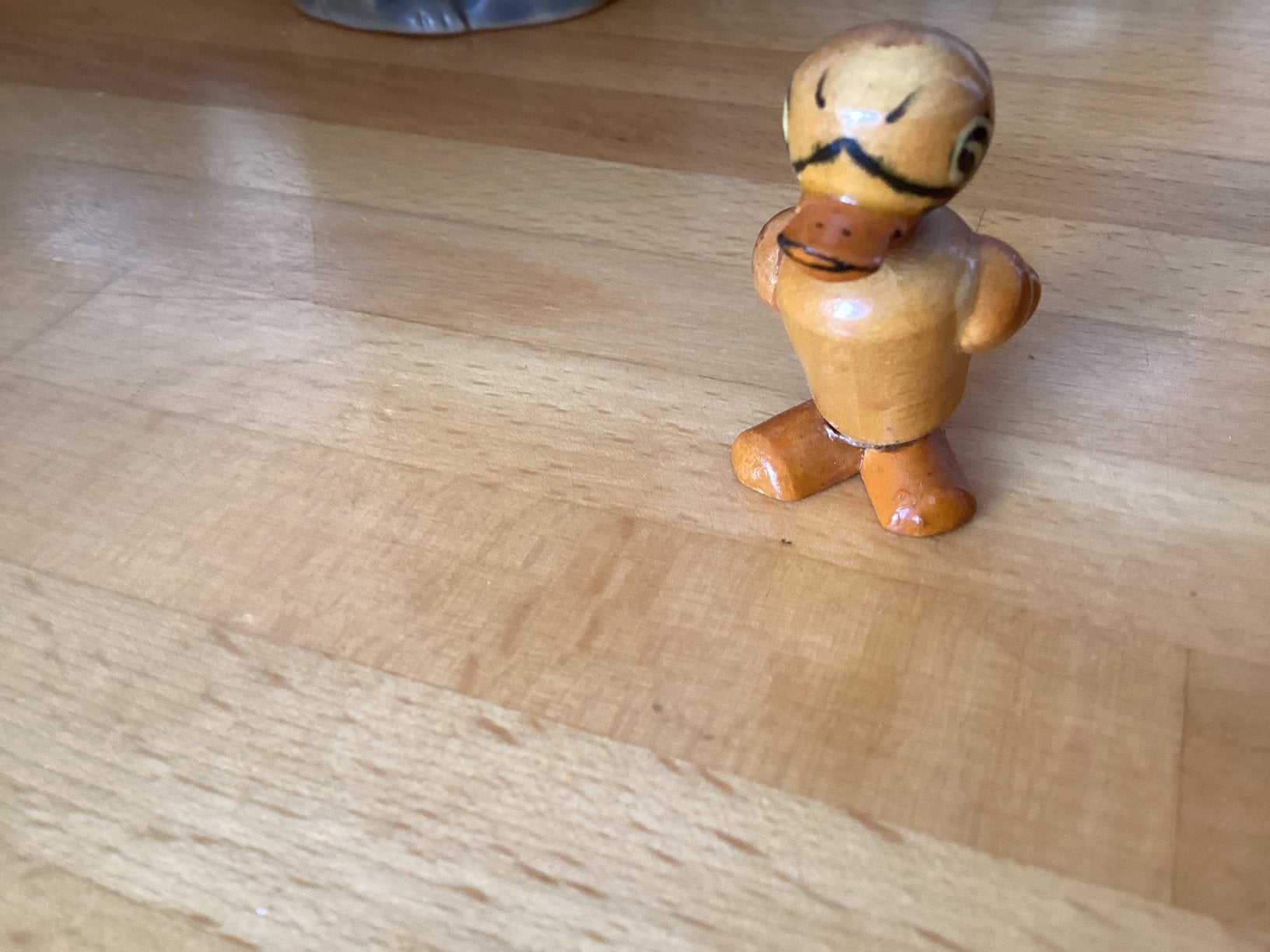 Eendje hout // hoog 3.5 cm, Ophalen of Verzenden, Zo goed als nieuw, Dier
