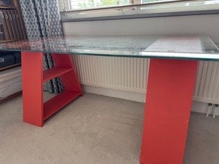 Glazen bureau 150 x 80 x 72 cm, Ophalen, Opbergruimte, Gebruikt, 150 cm
