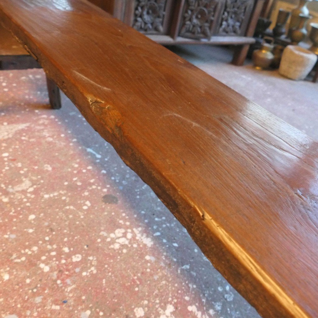 Dingklik bank DQ4 ANTIEK landelijk tafel oud teak hout 163cm, Ophalen of Verzenden