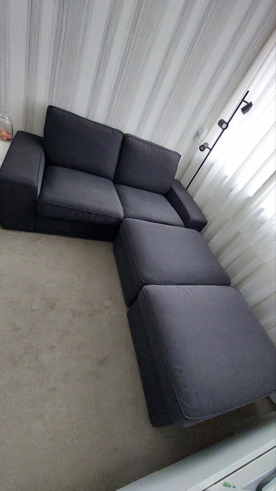 Ikea hoek/ rechte bank met chaise lounge, Ophalen, Zo goed als nieuw