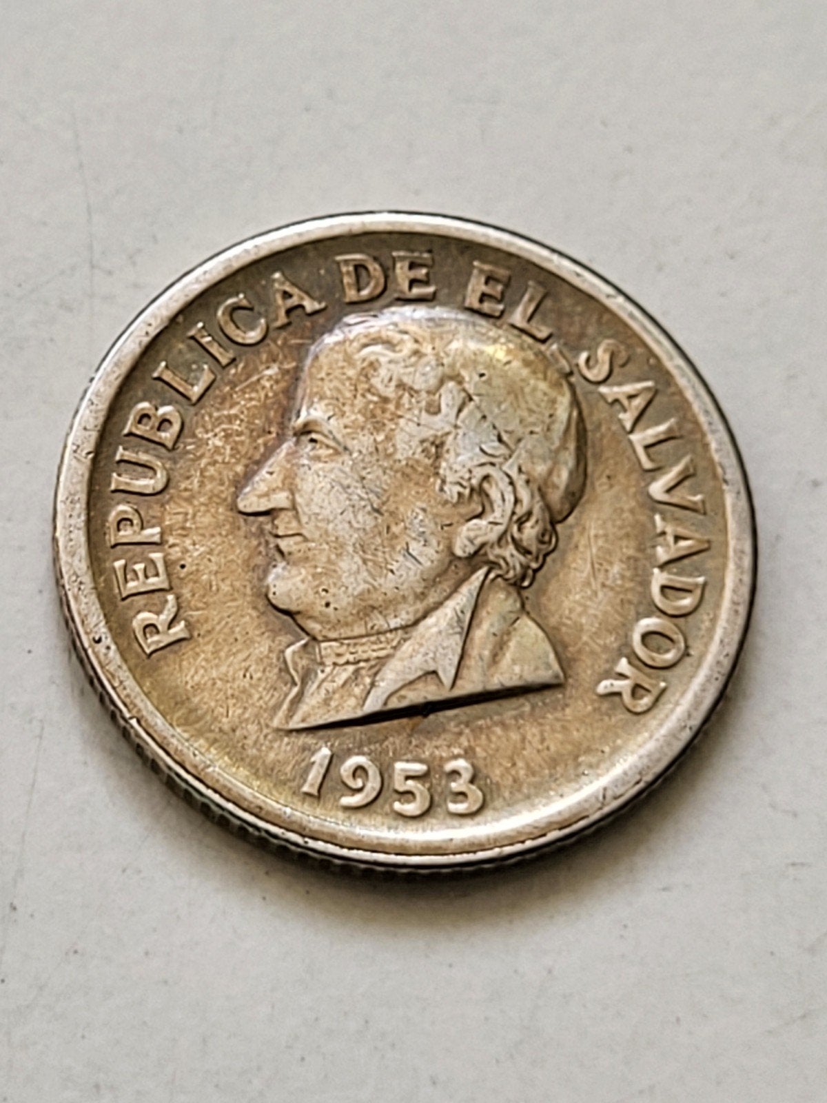 El Salvador 25 Centavos 1953 - M Hernández Martínez, Ophalen of Verzenden, Losse munt