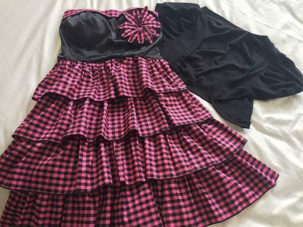 Dames jurk en vestje set mt 36 s, Verzenden, Zo goed als nieuw, Maat 36 (S), Boven de knie