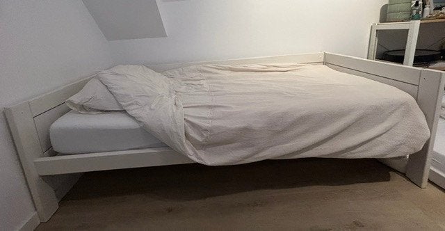 Life Time bed in wit hout 90x200cm, Ophalen, Gebruikt, 90 cm, Eenpersoons