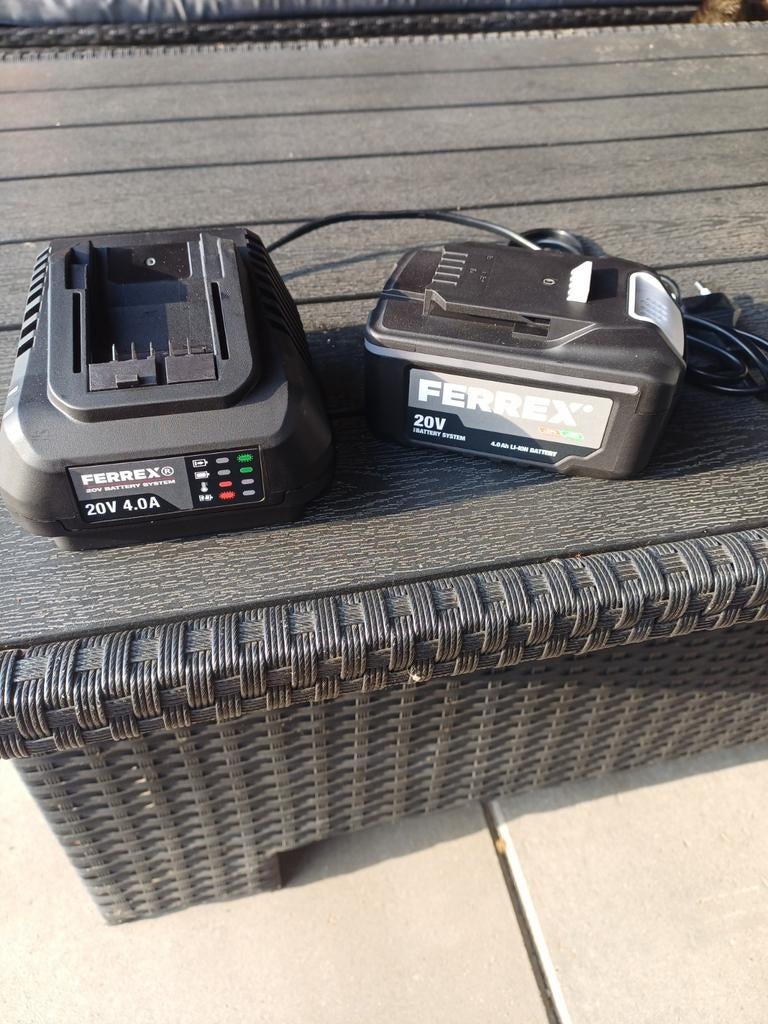 Ferrex 20V Accu en Oplader Set - Zo goed als nieuw, Ophalen of Verzenden, Zo goed als nieuw, Overige typen