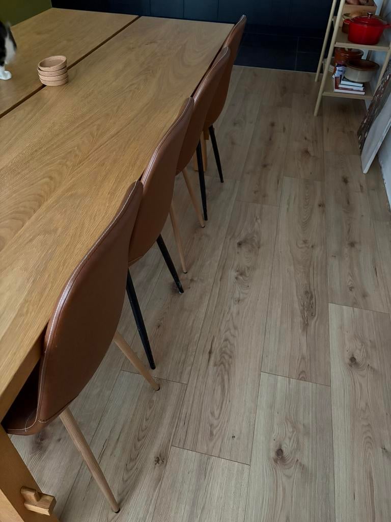 Set van 6 stoelen, Gebruikt, 100 tot 150 cm, Rond, Vijf personen of meer