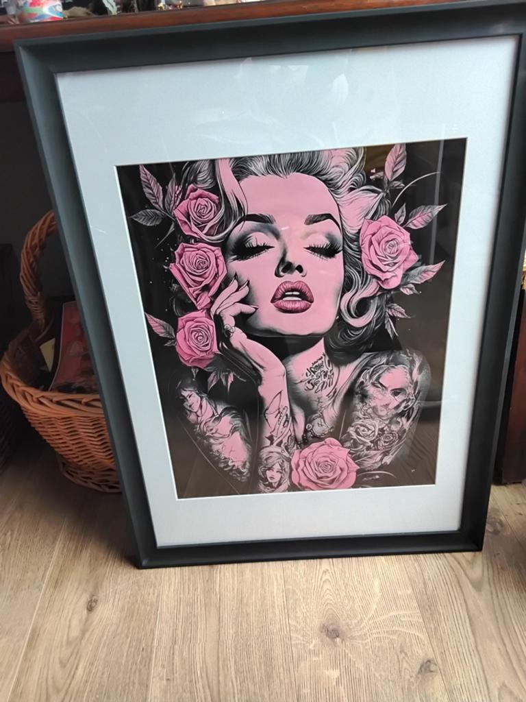 Mooie marlene Monroe 76 cm bij 55cm, Ophalen of Verzenden, 50 tot 75 cm, Schilderij