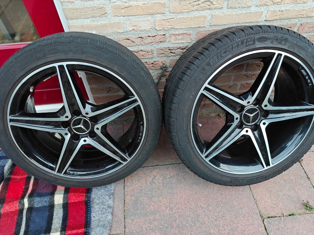 Mercedes C-klasse w205 AMG wielen breedset 18", Auto-onderdelen, Ophalen, 18 inch, Gebruikt, Velg(en)
