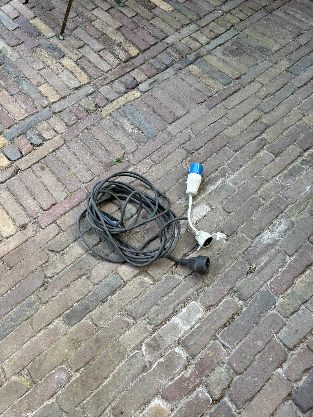 8 meter verlengkabel plus verloopstekker, Caravans en Kamperen, Ophalen of Verzenden, Gebruikt