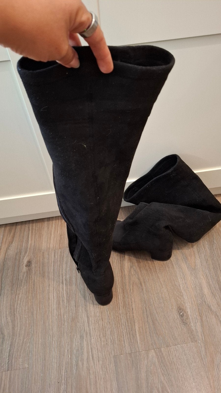 Overknee laarzen suede, Hoge laarzen, Zwart, Ophalen of Verzenden, Gedragen