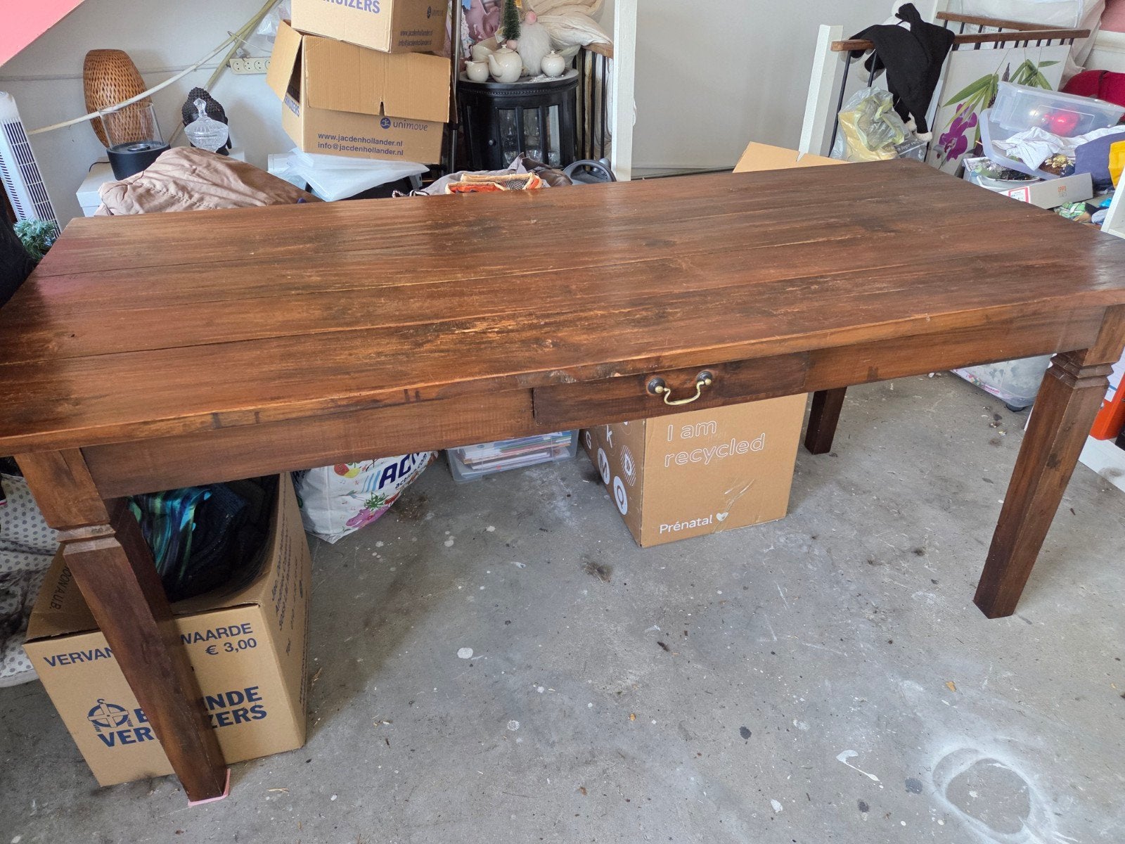 Eettafel massief hout 18090, Ophalen, 50 tot 100 cm, Zo goed als nieuw, 150 tot 200 cm