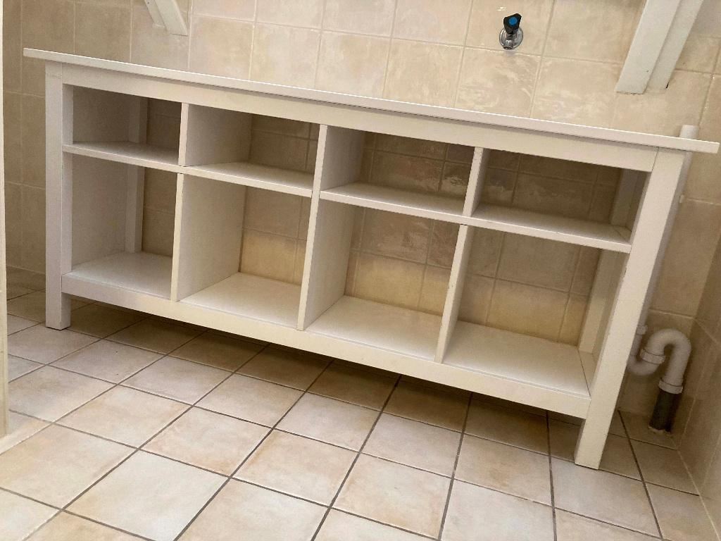 IKEA HEMNES Console tafel / lage wandkast wit, Huis en Inrichting, Kasten | Wandmeubels, Ophalen, Met plank(en), Gebruikt, 150 tot 200 cm