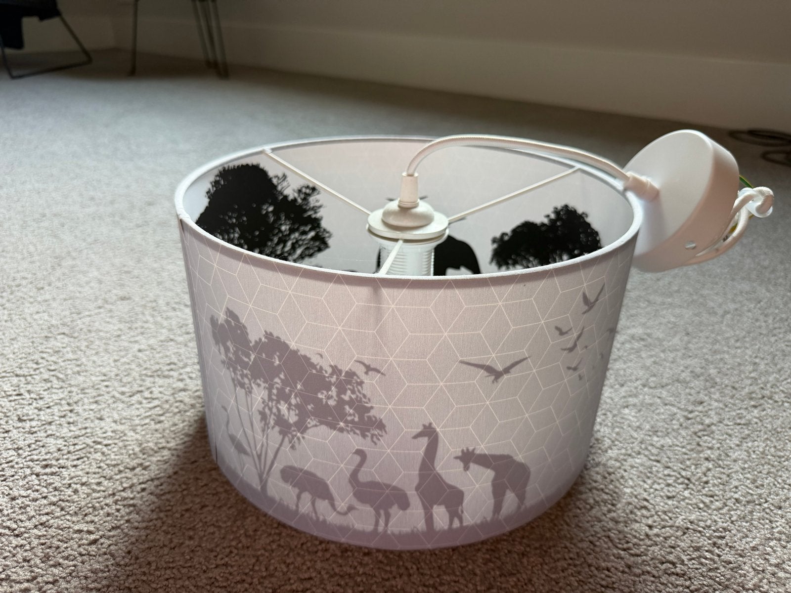 Plafondlamp Kinderkamer - Jungle Dieren Thema, Ophalen, Meerkleurig, Textiel, Zo goed als nieuw