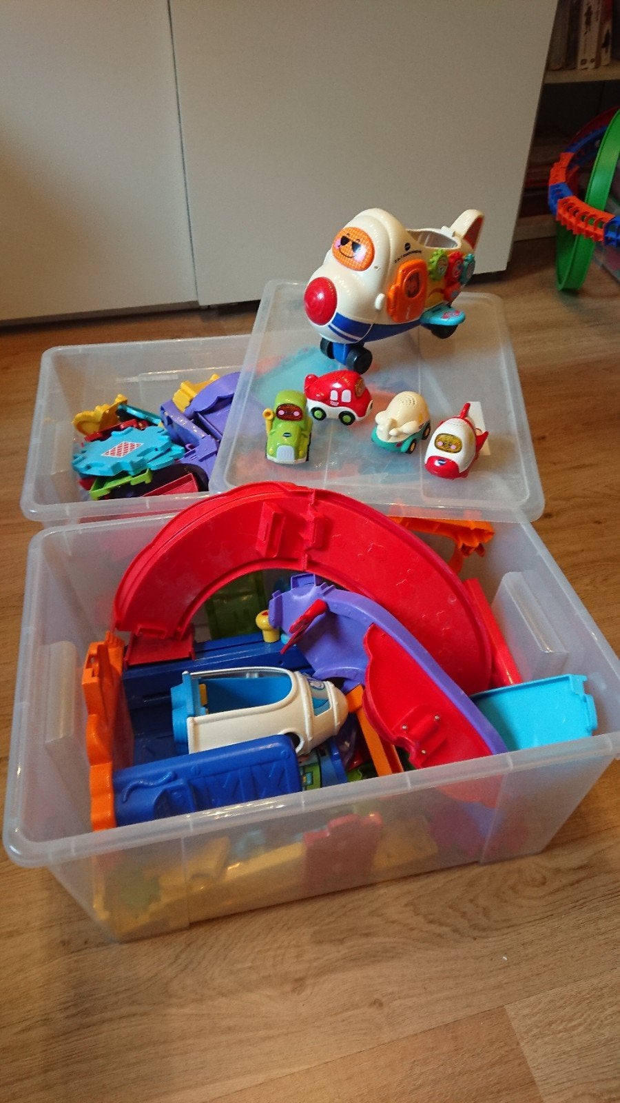 VTech Toet Toet Auto's en Vliegtuig met onderdelen, Ophalen, Gebruikt