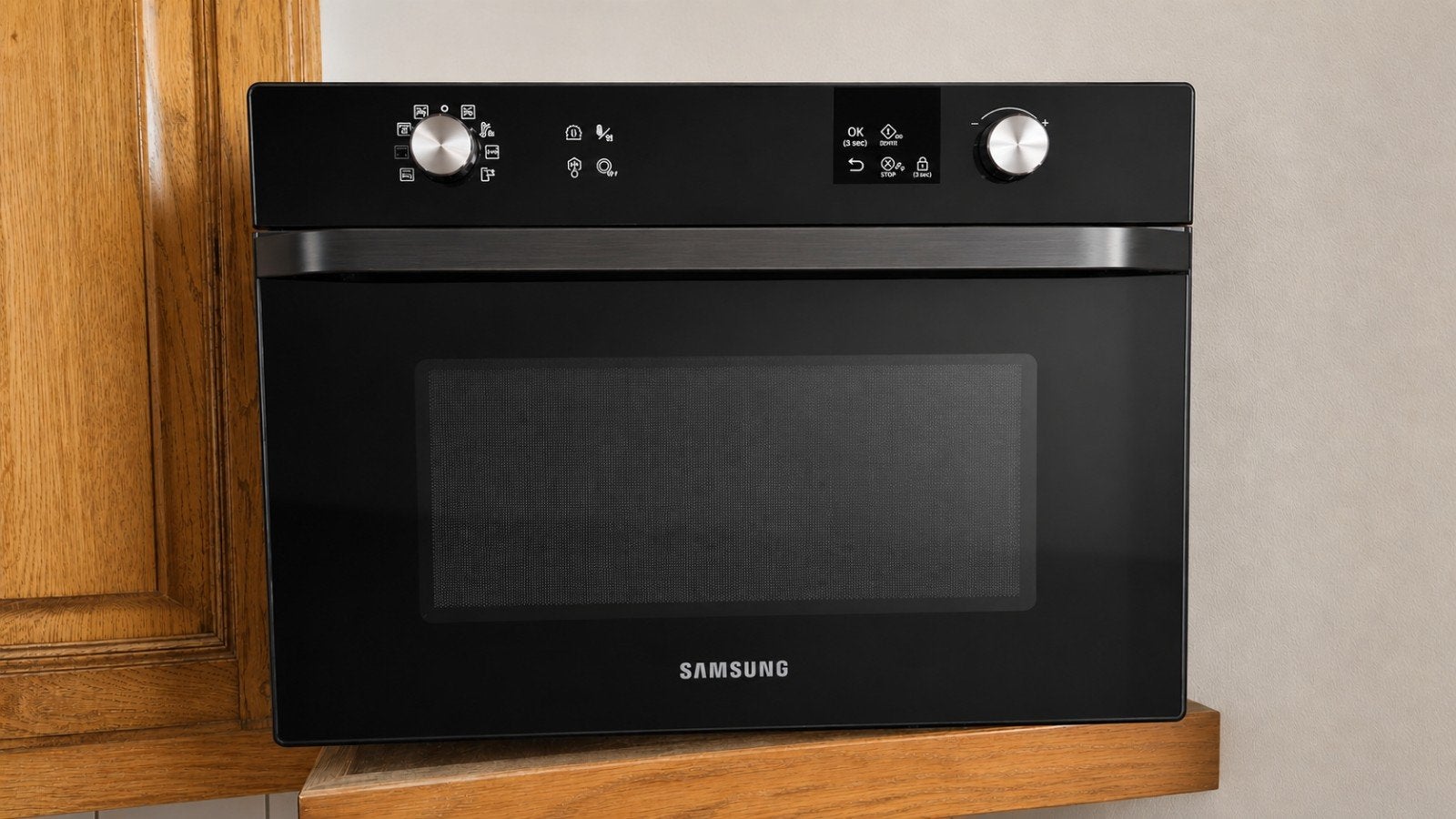 Samsung Combimagnetron - Zwart, Inbouw, Zo goed als nieuw, Ophalen, Combimagnetron, Hete lucht, Zo goed als nieuw