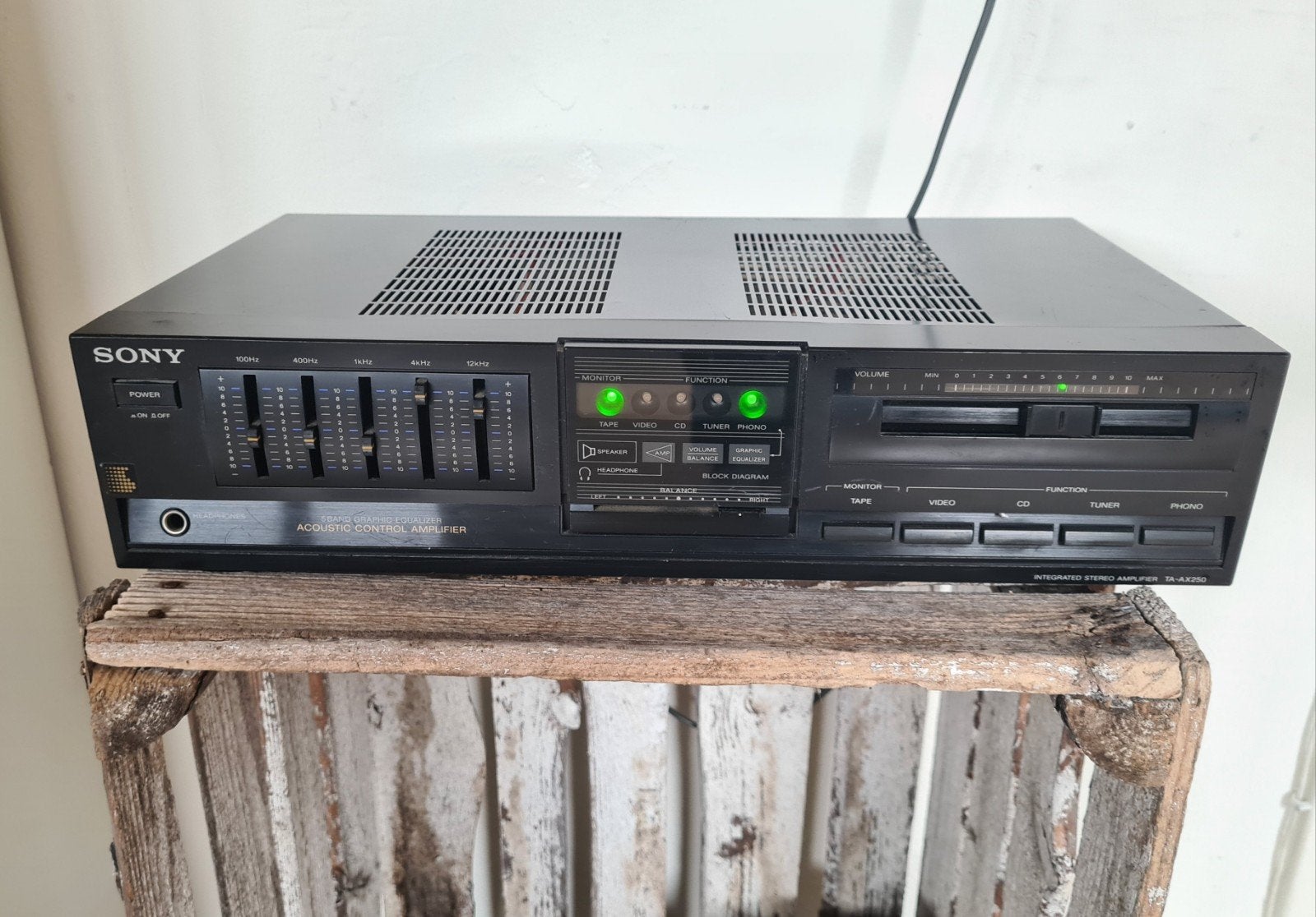 Sony TA-AX250 stereo versterker / 40W / grafische equalizer, Gebruikt, Ophalen of Verzenden, Sony, Minder dan 60 watt