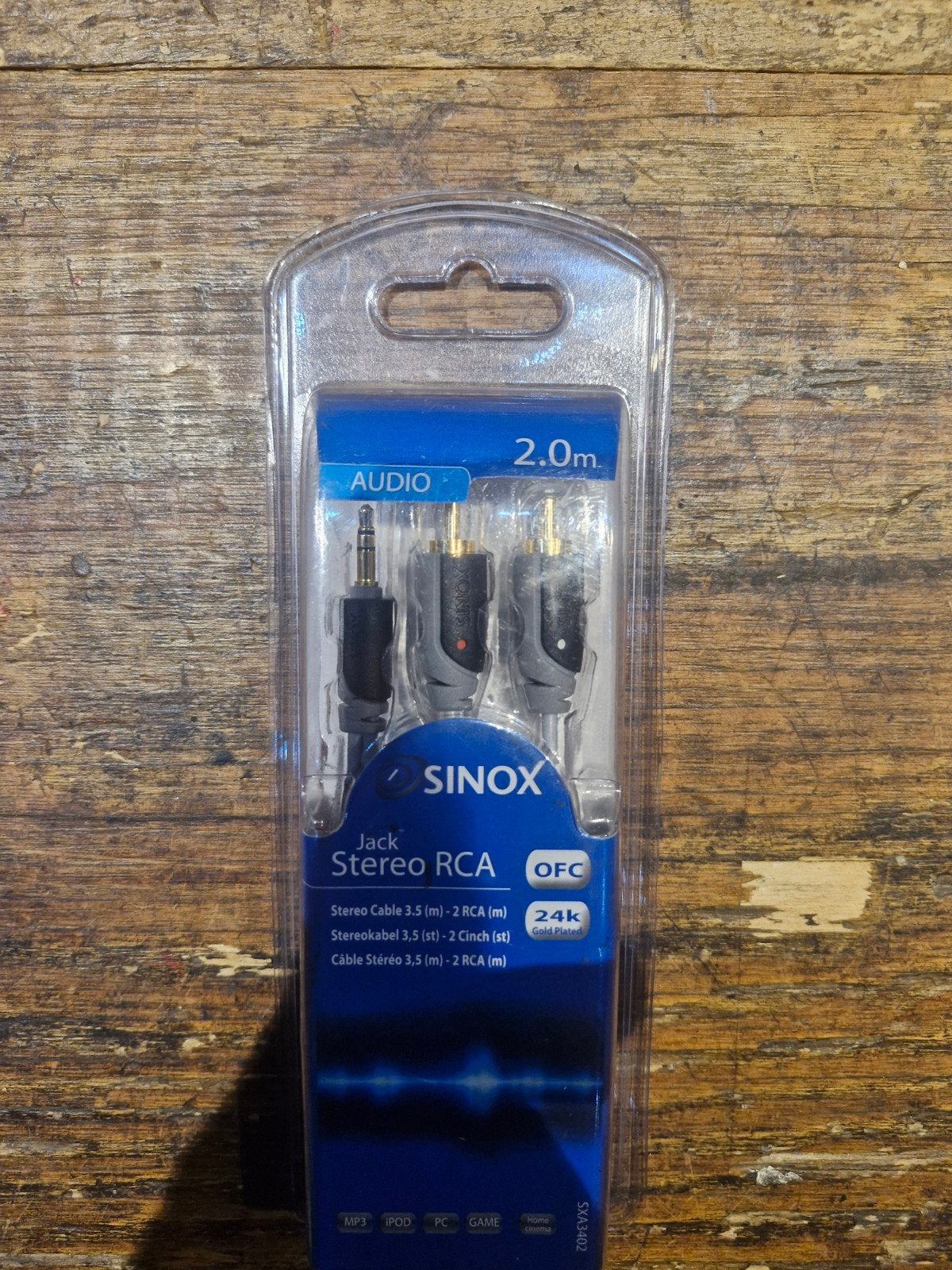 Sinox Jack Stereo RCA Audiokabel 2.0m - Nieuw, Ophalen of Verzenden, Nieuw, Minder dan 2 meter, Interlink-kabel