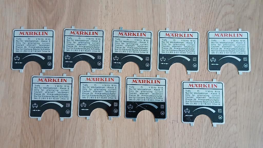 Marklin trafo plaatjes 16 en 30VA, Nieuw, Ophalen of Verzenden, Märklin, Transformator of Voeding