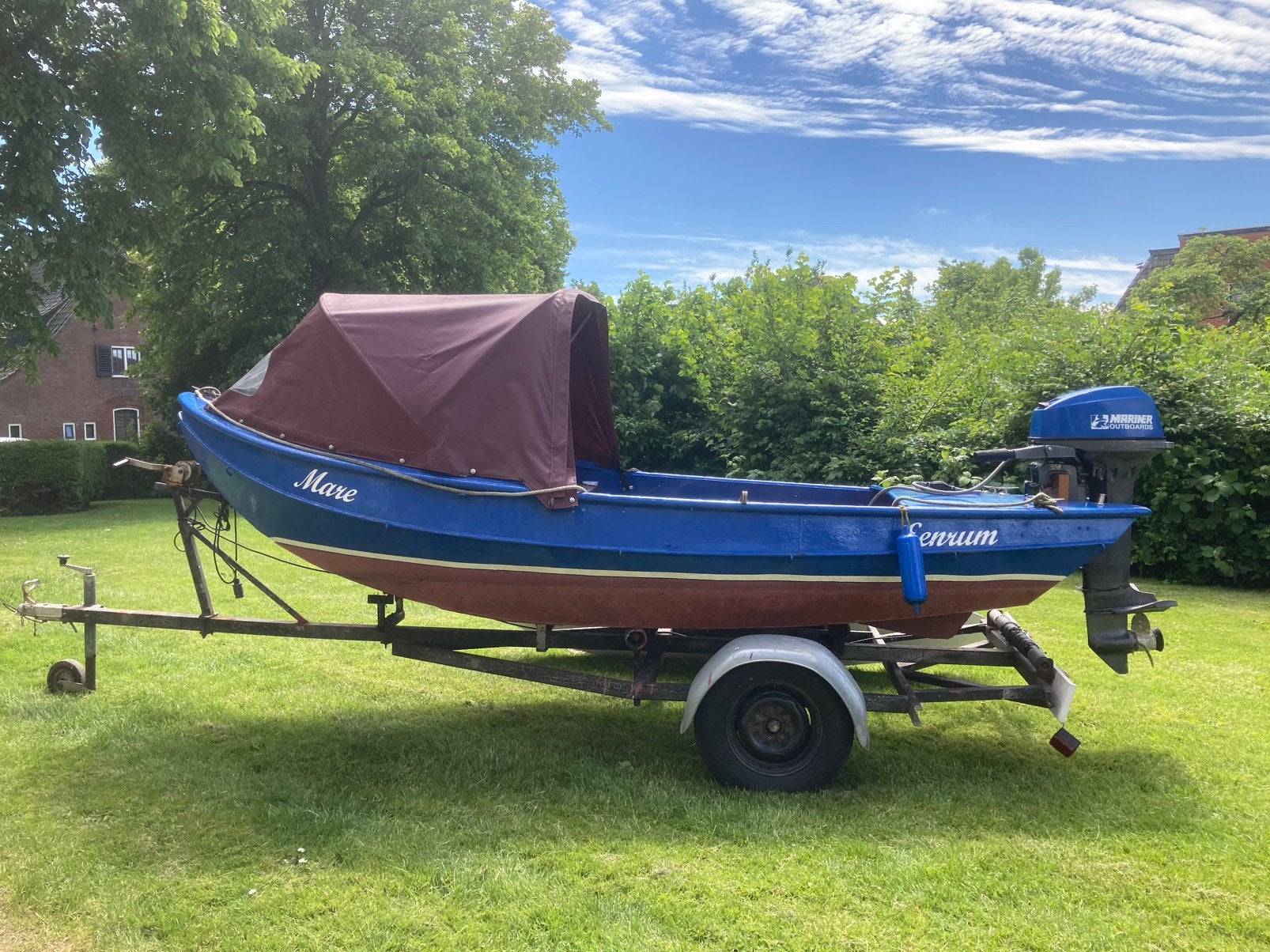 Stalen boot (vlet) kameleonstijl + motor en stallingtrailer, Watersport en Boten, Ophalen, Gebruikt, 4 m, Staal