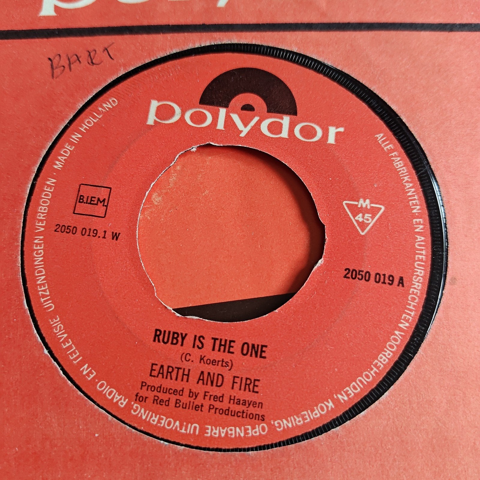 Earth and Fire - Ruby is the One (Vinyl Single), Gebruikt, 7 inch, Ophalen of Verzenden, Pop