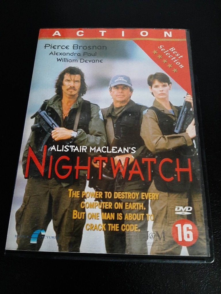 Alistair MacLean's Nightwatch, Pierce Brosnan, Hidde Maas!, Vanaf 16 jaar, Ophalen of Verzenden, Gebruikt, Actiethriller