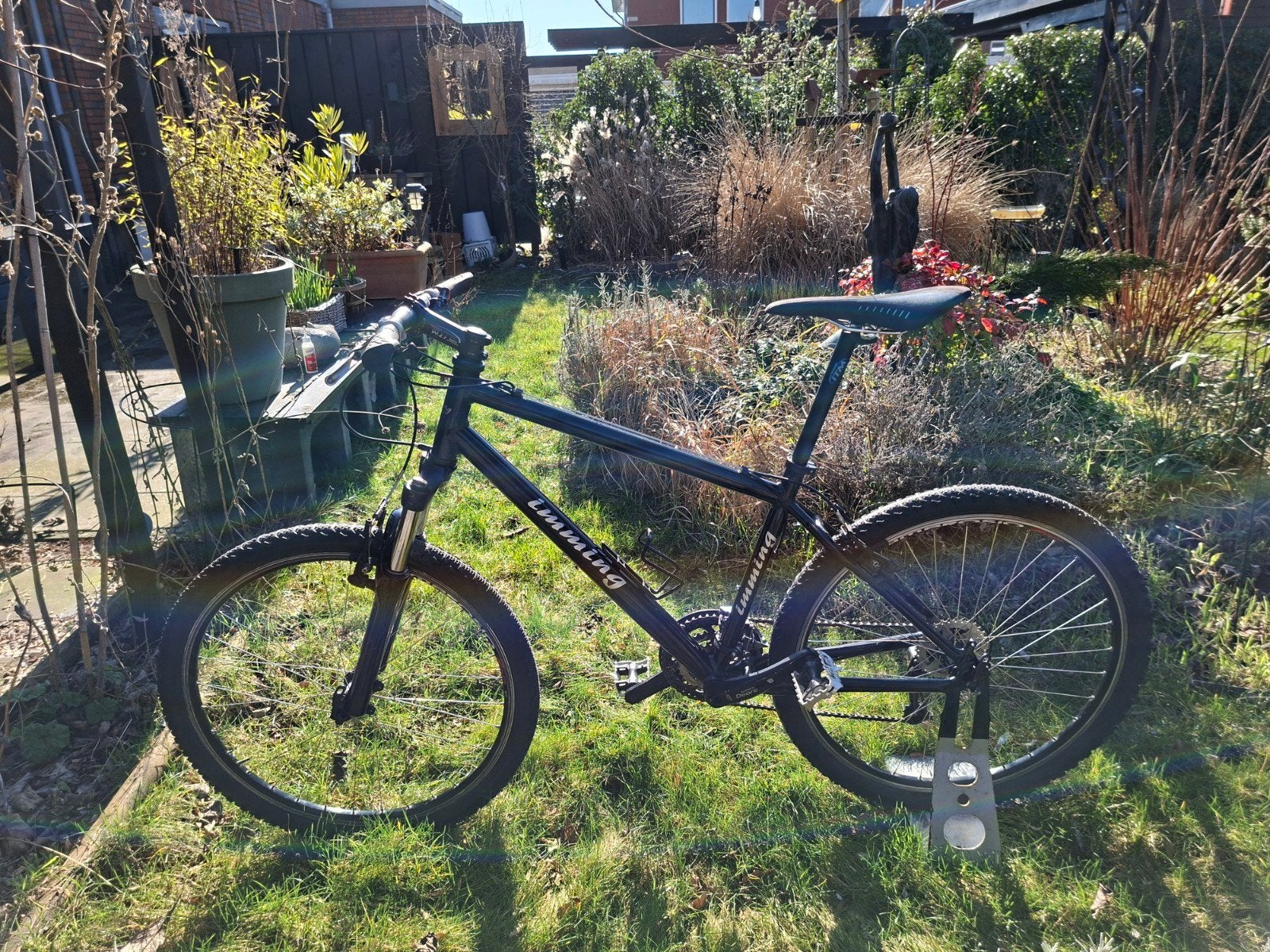 Imming retro mountainbike - Zwart, Shimano Deore, Gebruikt, Velgrem, 45 tot 49 cm, Ophalen