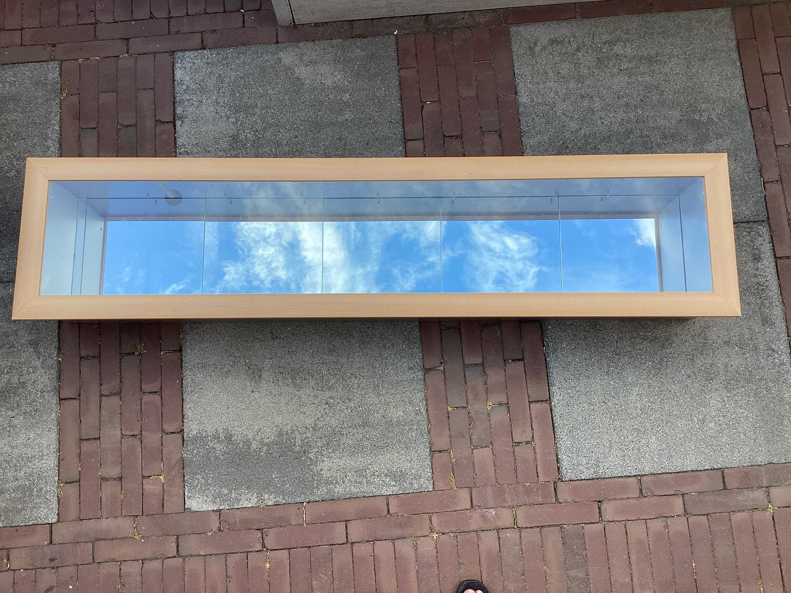 Hangende Vitrinekast, Gebruikt, Glas, Ophalen of Verzenden, Minder dan 150 cm
